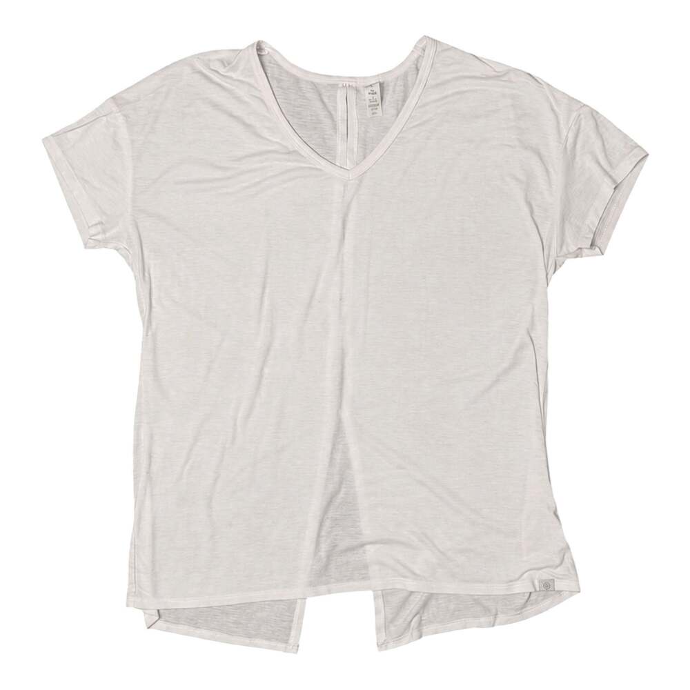 Bally Total Fitness V-Neck Short Sleeve Open Back T-Shirt
